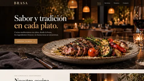 Diseño de una web de restaurante con fotografía de un plato mediterráneo
